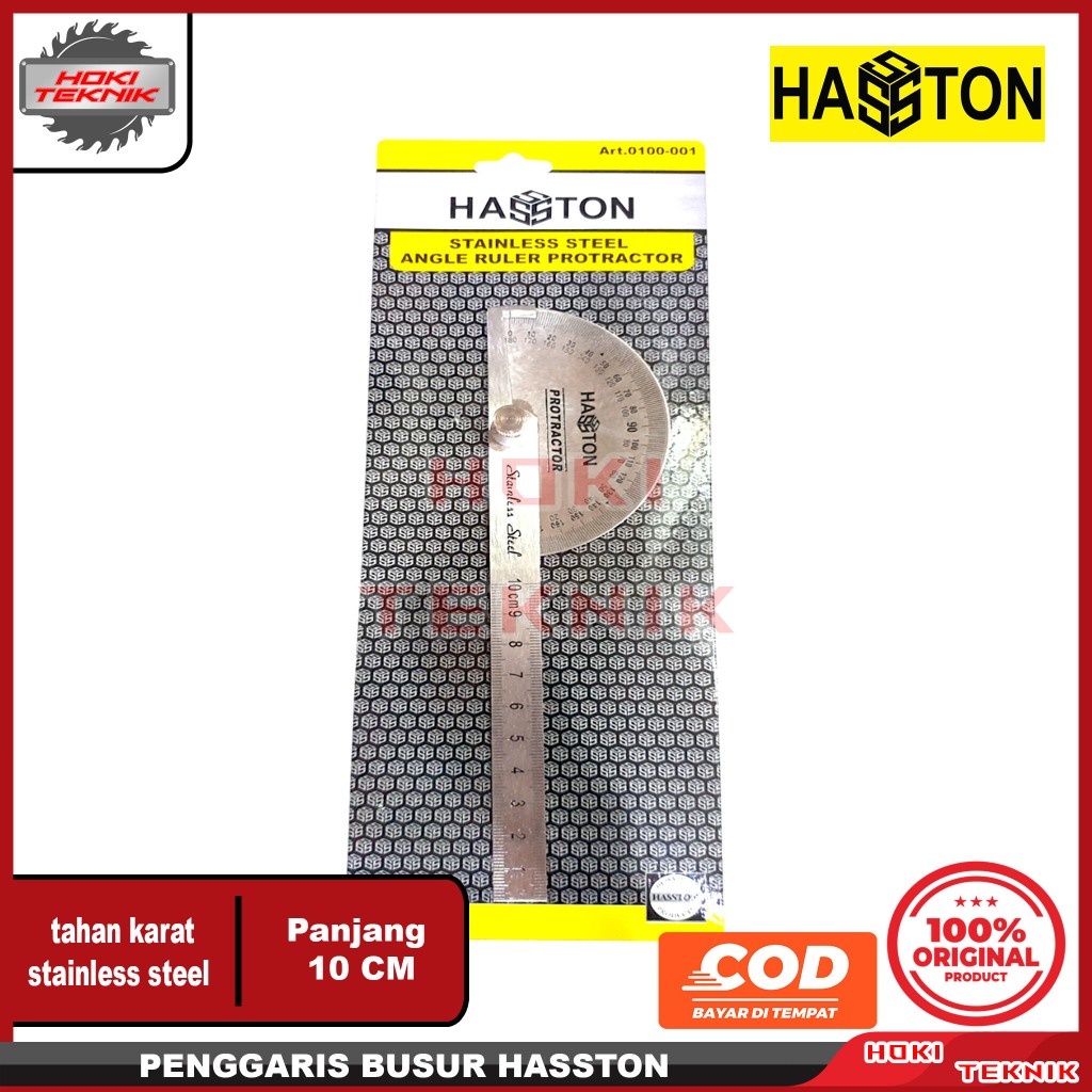 Penggaris Busur Hasston Stainless Protractor