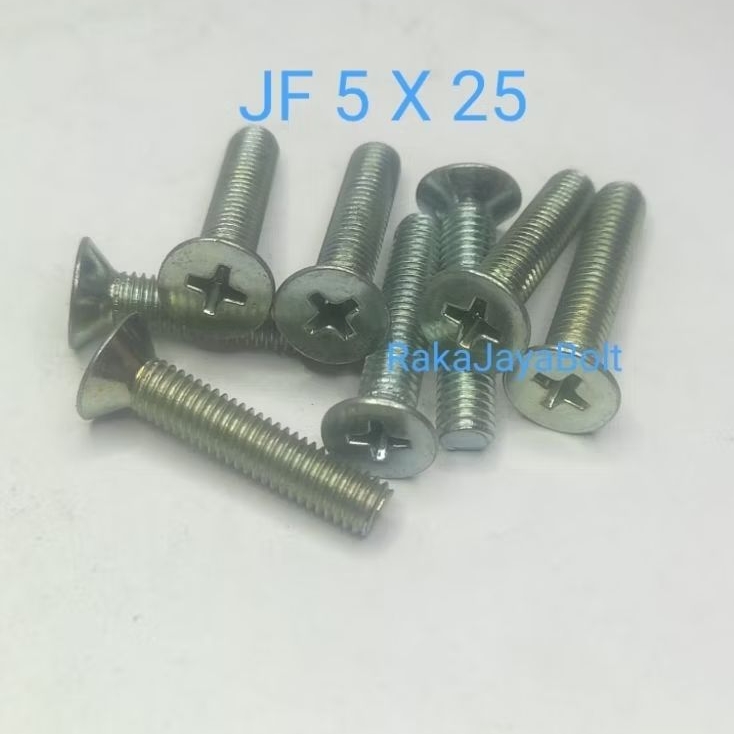 Baut JF Flat Head/ Baut Obeng Plus M5x25mm