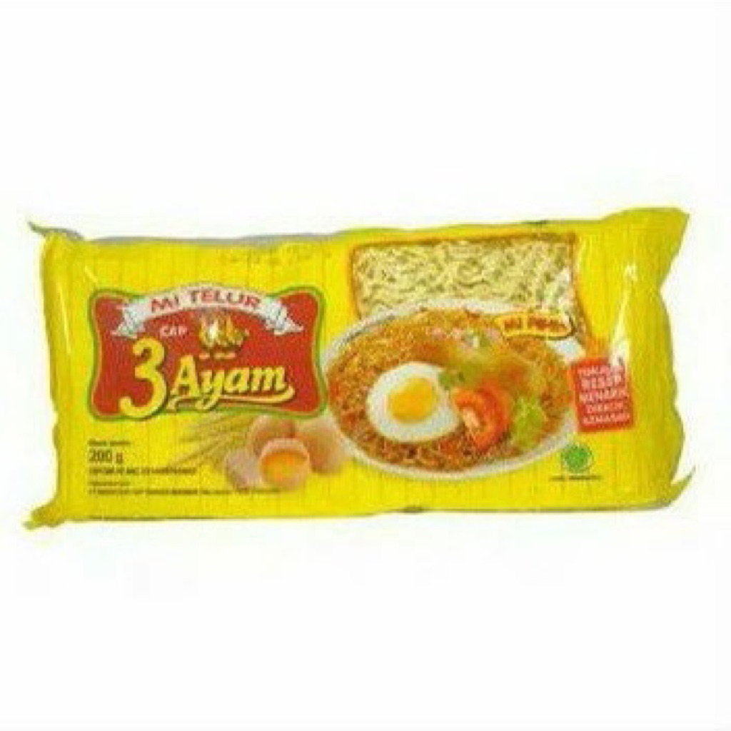 MIE TELUR CAP 3 AYAM/ MIE KUNING CAP 3 AYAM 200gr