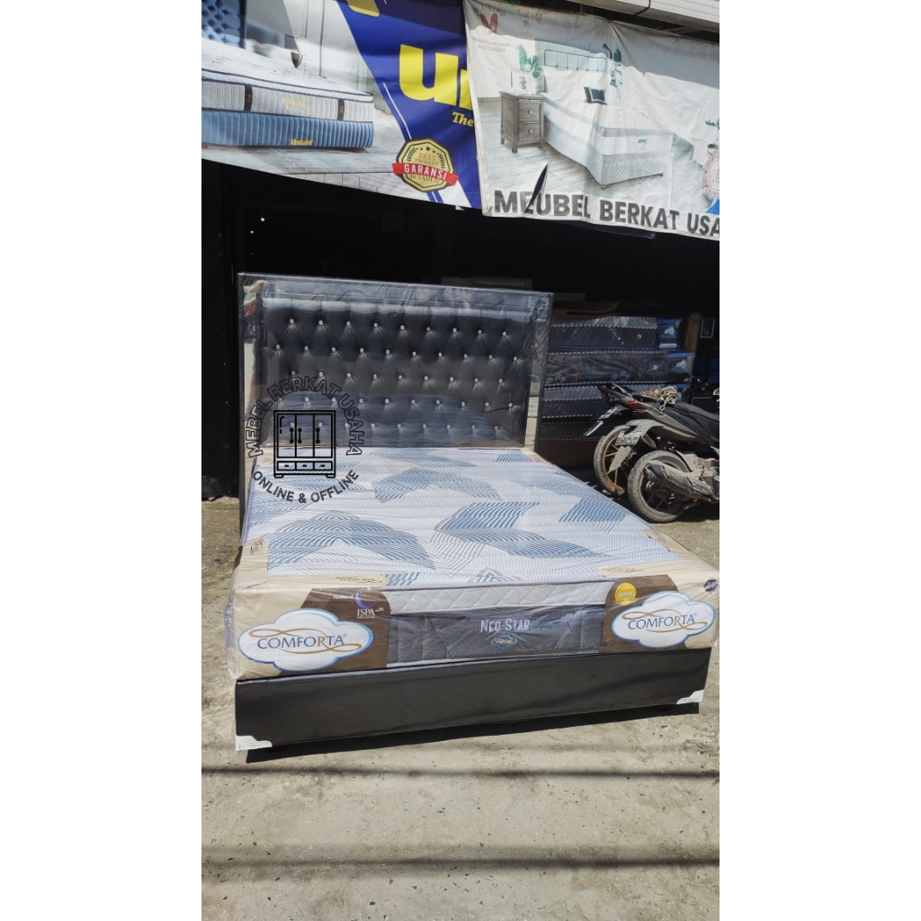 SPRINGBED SET DIVAN LES KACA + KASUR SPRINGBED COMFORTA 160X200 I 180X200