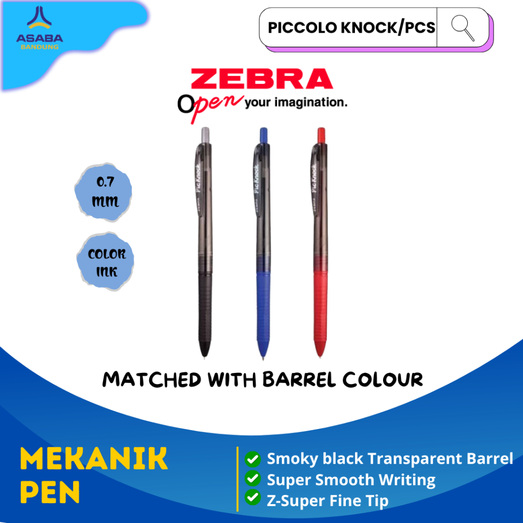 

Asaba Bandung - Zebra Pulpen Piccolo Knock Satuan