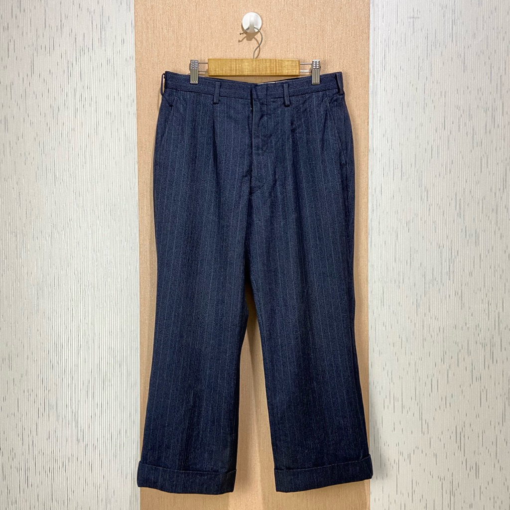 90s Heavyweight Wool Pleated Japan Tailored Trousers / Celana Vintage Pria / Size 30