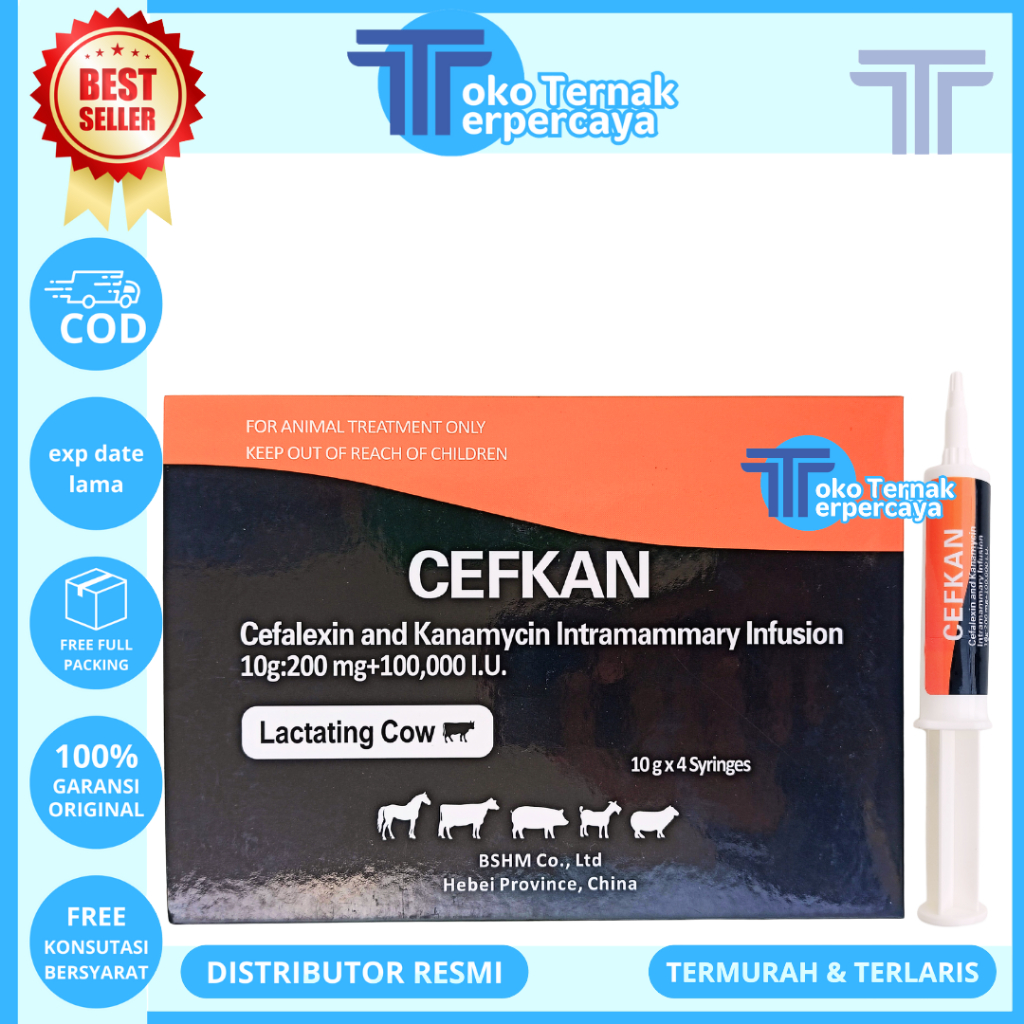 CEFKAN 10 GRAM - Obat Hewan Mastitis Kambing Sapi - Obat Mastitis Laktasi Ampuh Kambing Sapi Like Bi