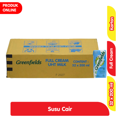 

Greenfields Susu UHT Full Cream Kotak 32 X 200 ml - Karton