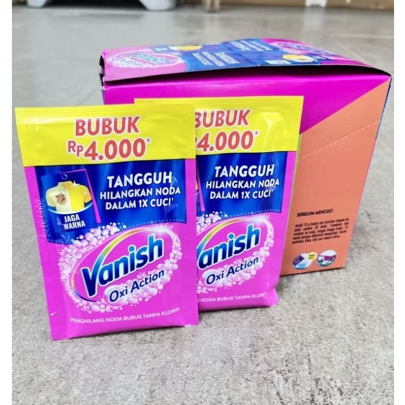VANISH 1 box isi 12 pcs pemutih pakaian sachet serbuk 20 gram