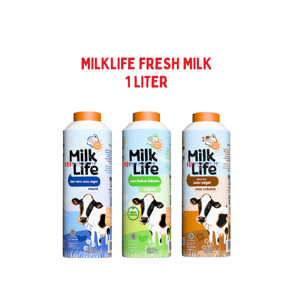 

MILKLIFE SUSU FRESH MILK 1000ML MILK LIFE 1 L RASA PURE MURNI/ORIGINAL/COKELAT