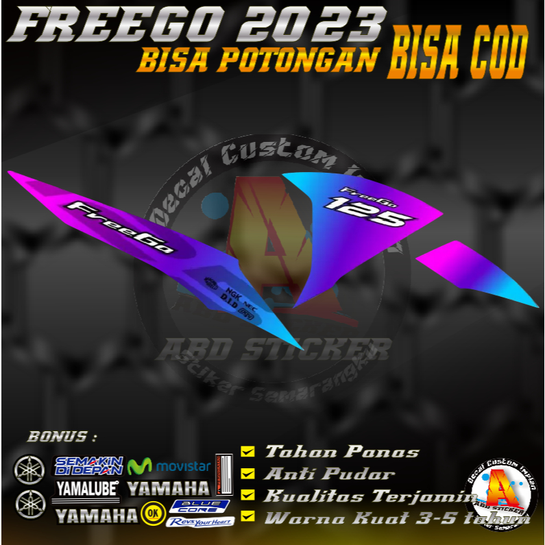Stiping Stiker Motor Yamaha FREEGO 2023 - Striping Stiker FREEGO 2023 Anti Luntur |KODE A260