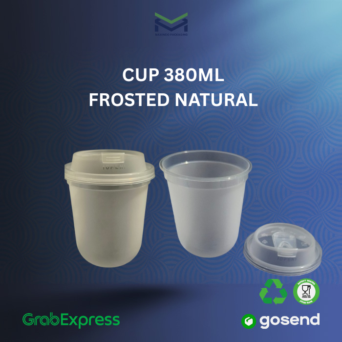 Cup SAJA 380ml - 12oz - Gelas Plastik Cup Oval 380ml - isi 25pcs/pack - Gelas Boba Minuman Kekinian