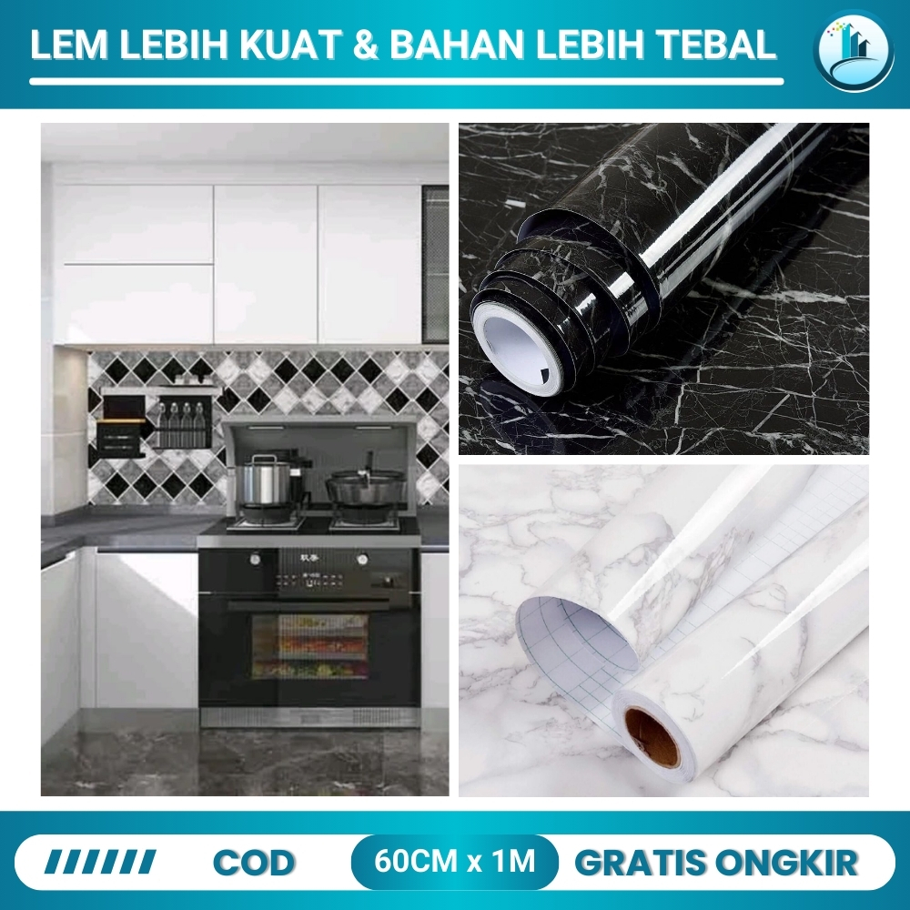 Wallsticker Wallpaper Sticker Dinding Model Marmer Walpaper  Mamer Stiker Tembok Kamar Mandi Elegan