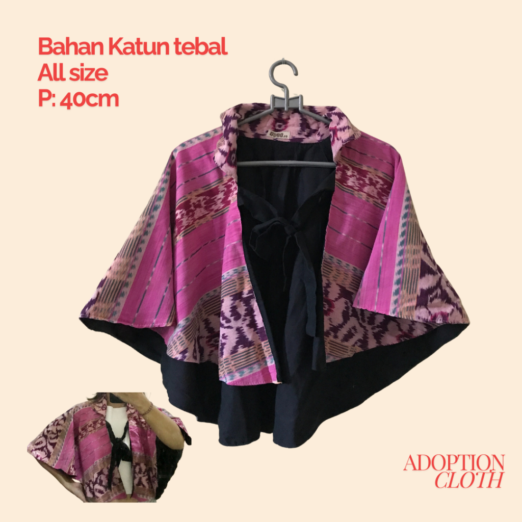 Preloved Outer Bolero Tenun Pink