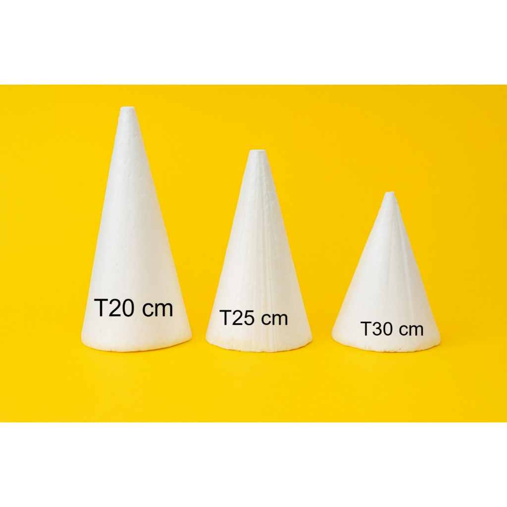 styrofoam kerucut cone / sterofoam kerucut / gabus kerucut diameter 15 cm