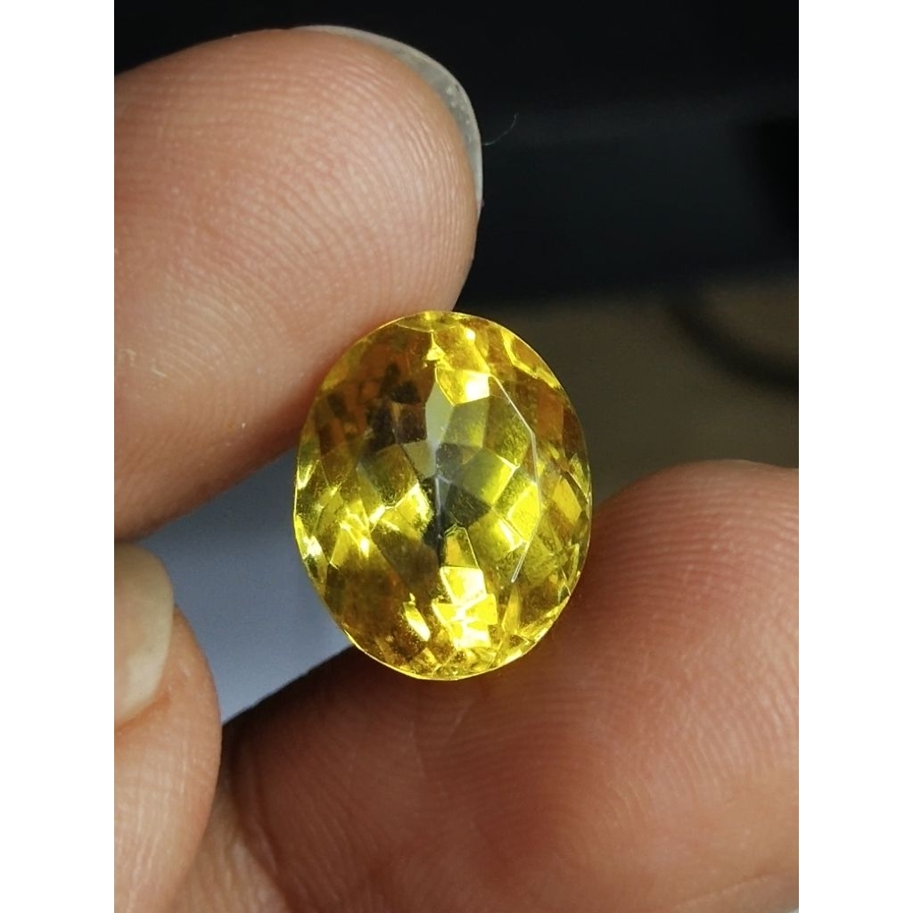 Natural Imperial Yellow Topaz Memo 13 x 10 x 8 mm 8.5 Ct Kuning Oval Cutting Super YGL 1508