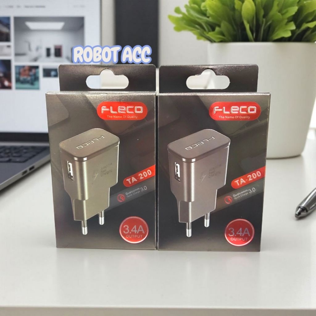 Batok Fleco TA-200 1 Usb Fast Charging Kepala Charger Fleco 3.4A TA-200 Fast Charging