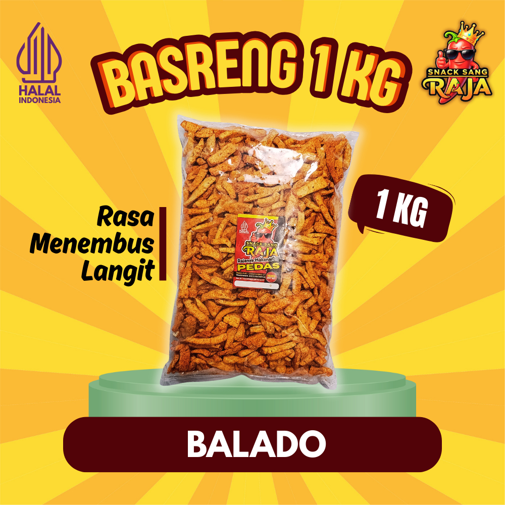 

Snack Sang RAJA - Basreng 1KG Balado Pedas Manis Basreng Viral Stick