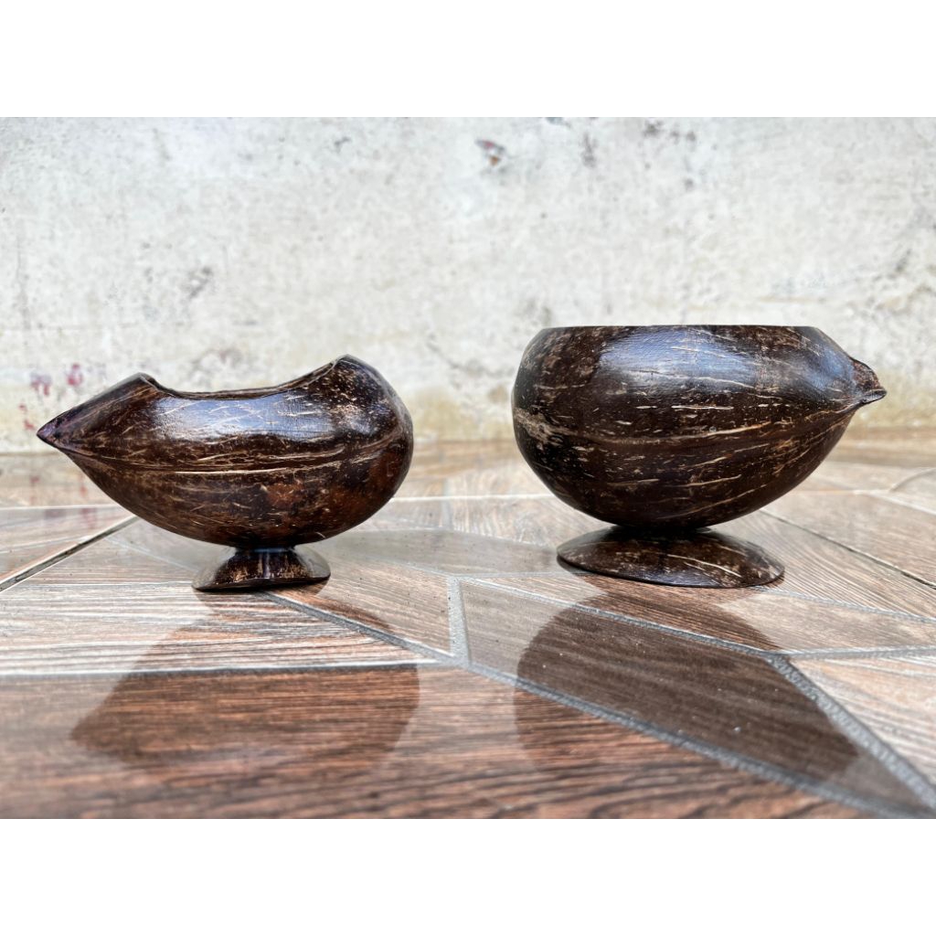 Asbak batok kelapa unik asbak tempurung kelapa miring