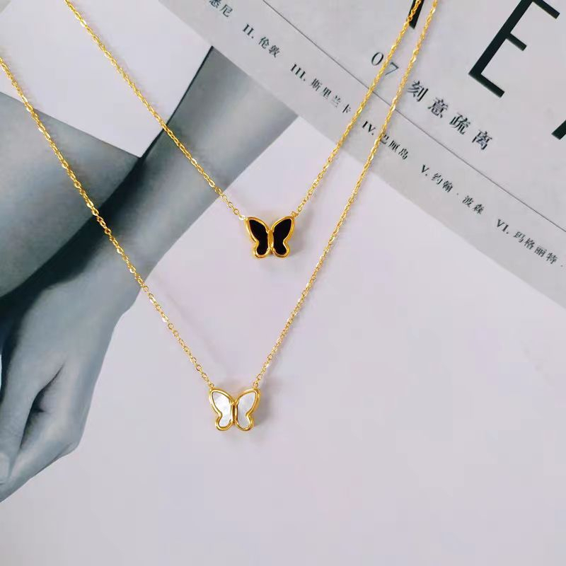 Kalung Titanium Wanita - Kalung Wanita Titanium Kupu Kupu - Kalung Kupu Kupu Wanita Fashion Terkini