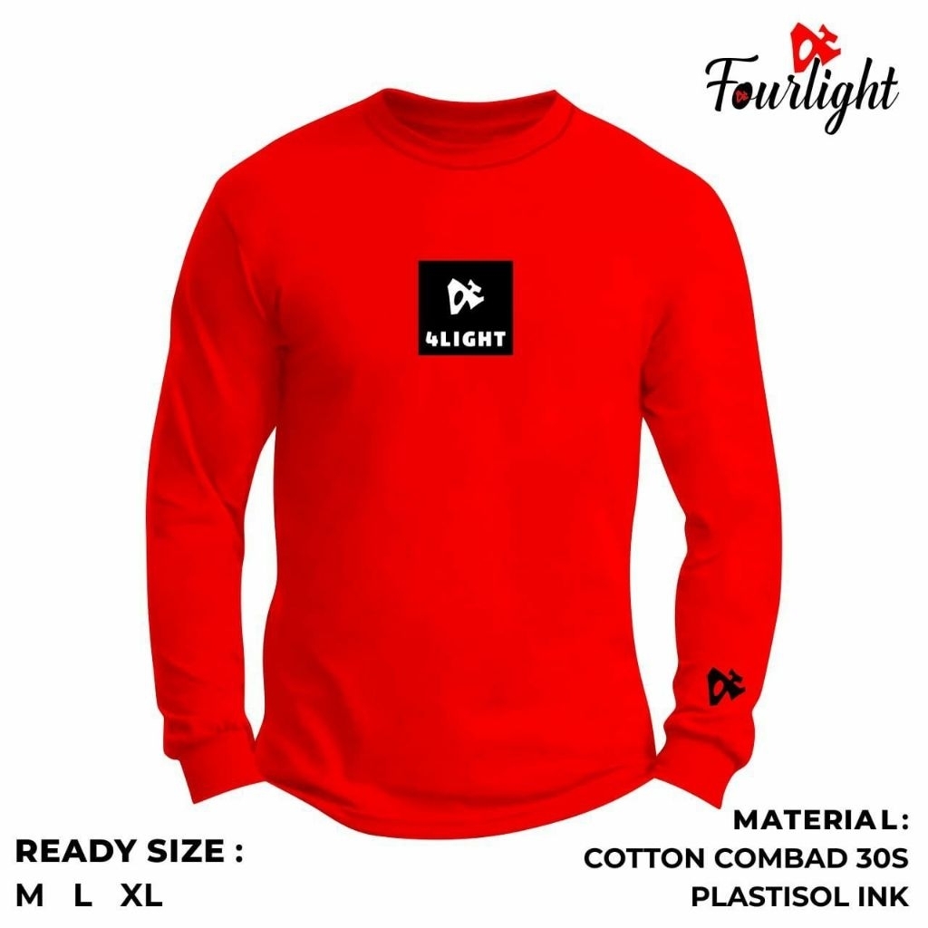 baju distro pria lengan panjang terbaru kaos tangan panjang pria merah kaos baju keren lengan panjan