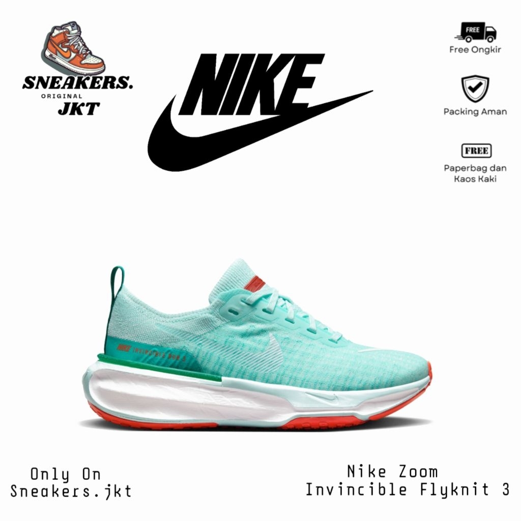 Sepatu Running Nike Zoom x Invincible Run Flyknit 3 Jade Ice Wmns Original