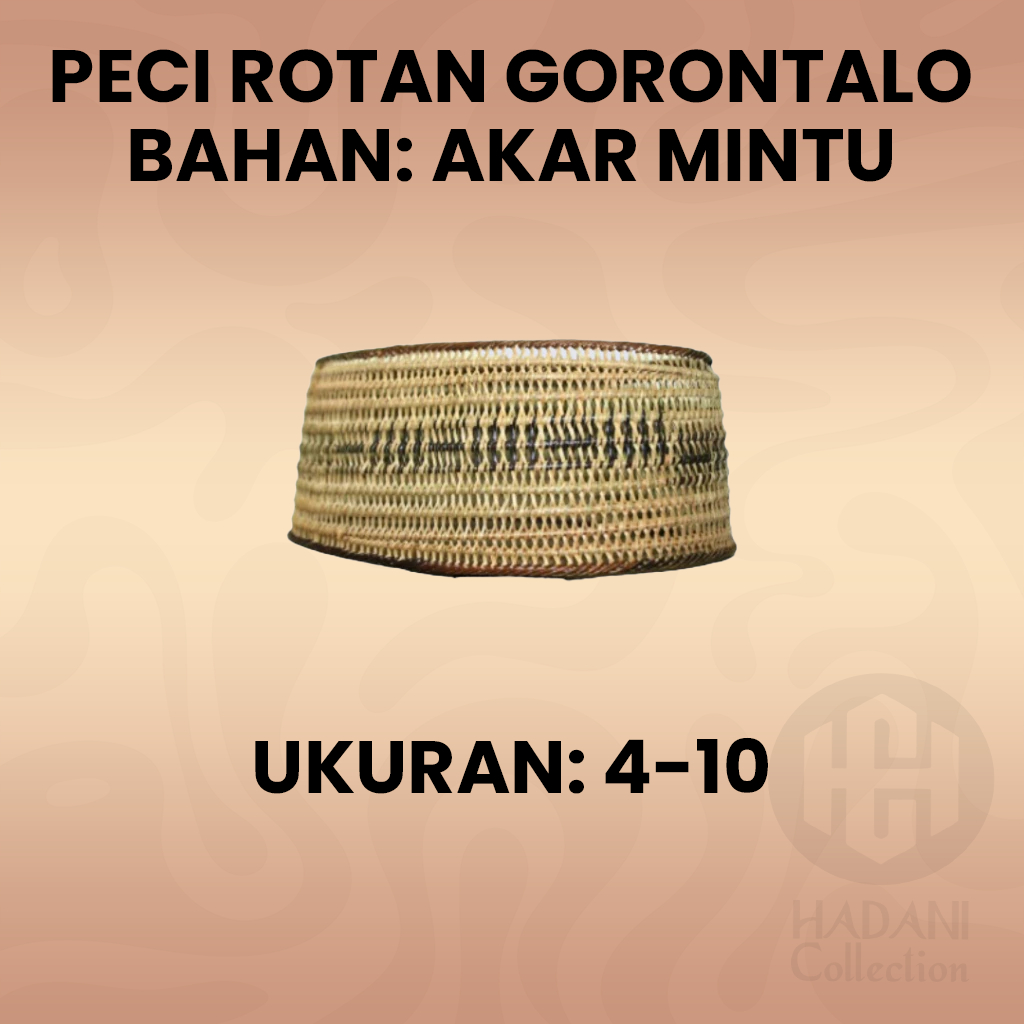 Peci Rotan Gorontalo - Songkok Gusdur - Kopiah Habib Bahar
