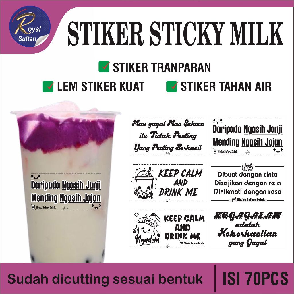 

STIKER MINUMAN , STIKER KATA-KATA BUAT CUP MINUMAN ,STIKER QUATES, STIKER KATA KATA LUCU BUAT KEMASAN MINUMAN