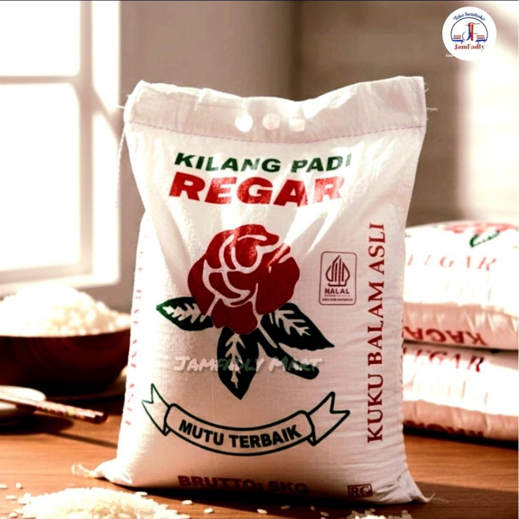 Beras Kukubalam Asli Regar cap Mawar @5 Kg & 10 Kg| Putih bersih, Pulen harum, Cocok untuk selera or