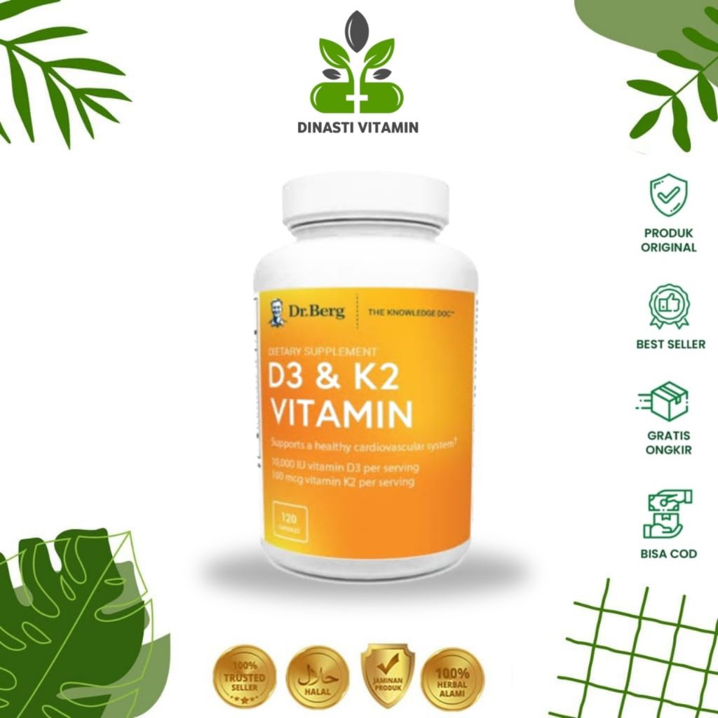 Dr. Berg Vitamin D3 & K2 10,000iu Vitamin D3 100mcg Vitamin K2 Original USA