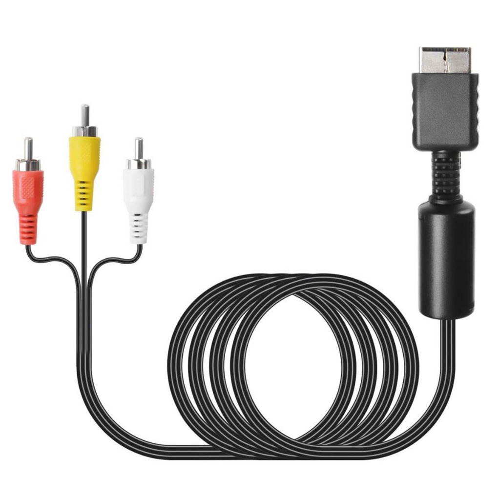 Kabel AV RCA 3 in 1 Audio Video Cable Playstation PS1 PS2 PS3 Panjang 1.8 Meter Konektor Konsol ke T