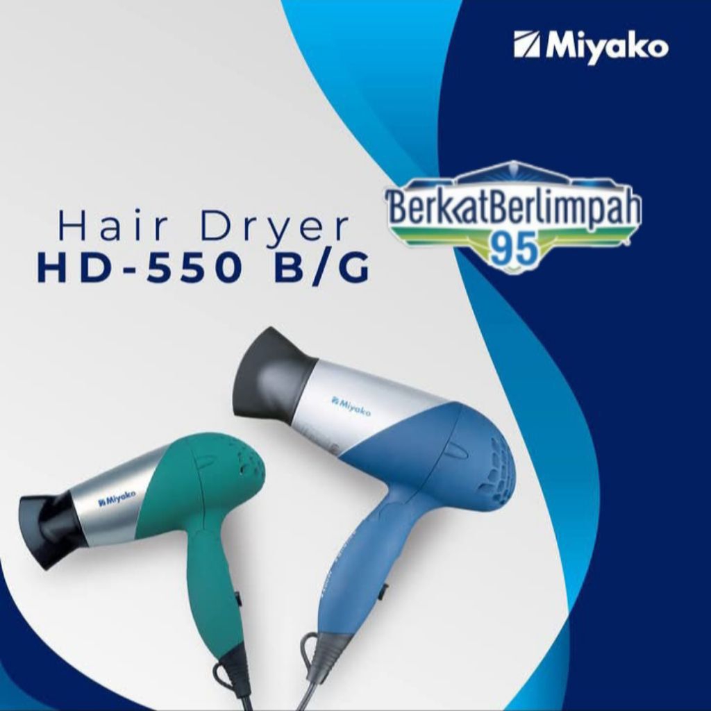 MIYAKO HD-550 B&G (100% ORI) Hair Dryer Pengering Rambut 400W