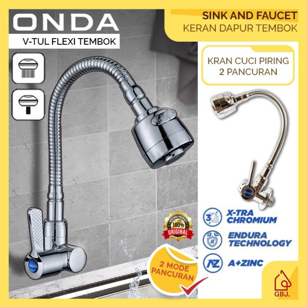 ONDA kran flexibel cuci piring / kran dapur V TUL TEMBOK