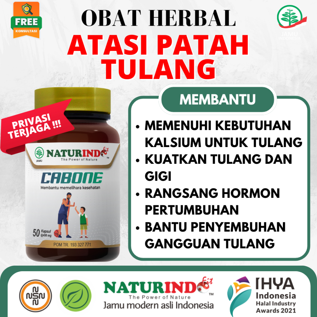 Obat Patah Tulang dan Retak Herbal Penyambung Tulang Nutrisi Kalsium Tulang Herbal Naturindo
