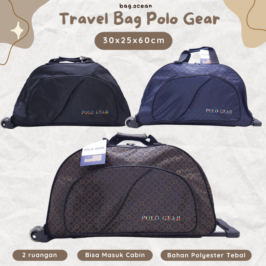 KOPER POLO GEAR TINGGI FULL MOTIF MURAH BESAR / TROLLEY TAS PAKAIAN RODA 18"/ Koper Polo Gear COLORF