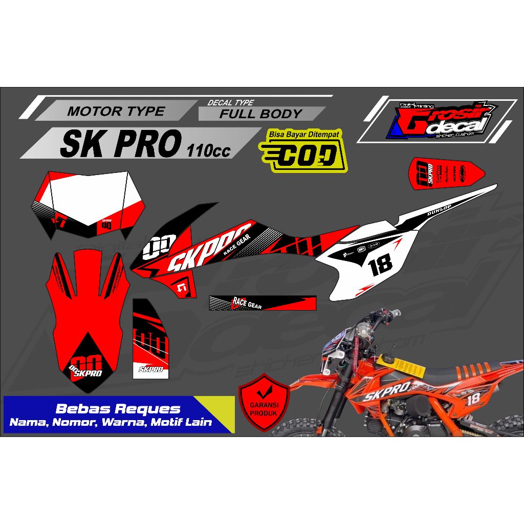 Sticker Striping Mini Trail trail Mini SK PRO 110cc Full Body