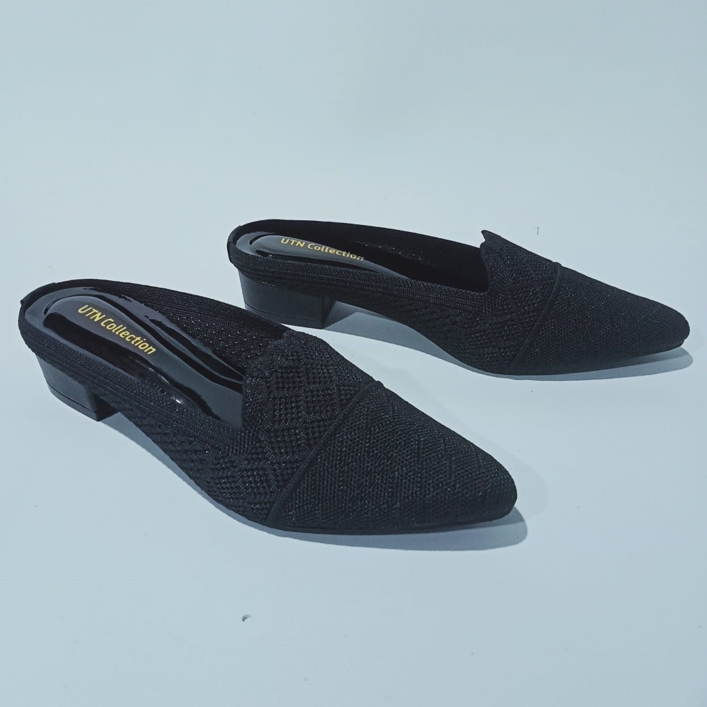 sepatu sendal wanita heels rajut import hak tahu 3cm