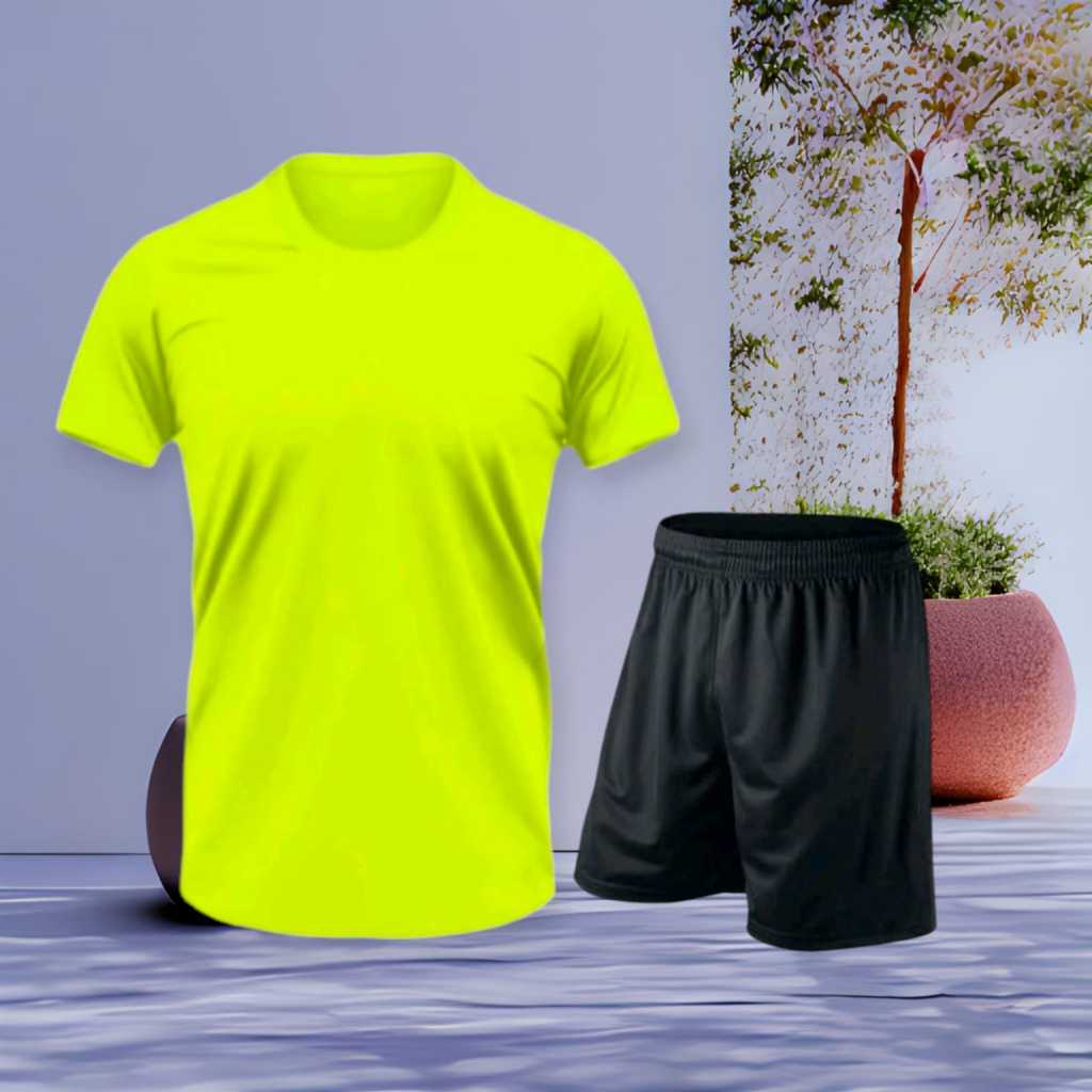 SATU SET KAOS OLAHRAGA DRY FIT POLOS KAOS OLAHRAGA PRIA DAN WANITA DEWASA BAHAN DRY FIT MILANO