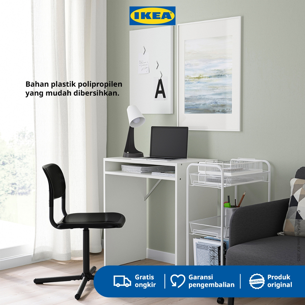 IKEA SMALLEN Kursi Kerja Putar Minimalis Hitam
