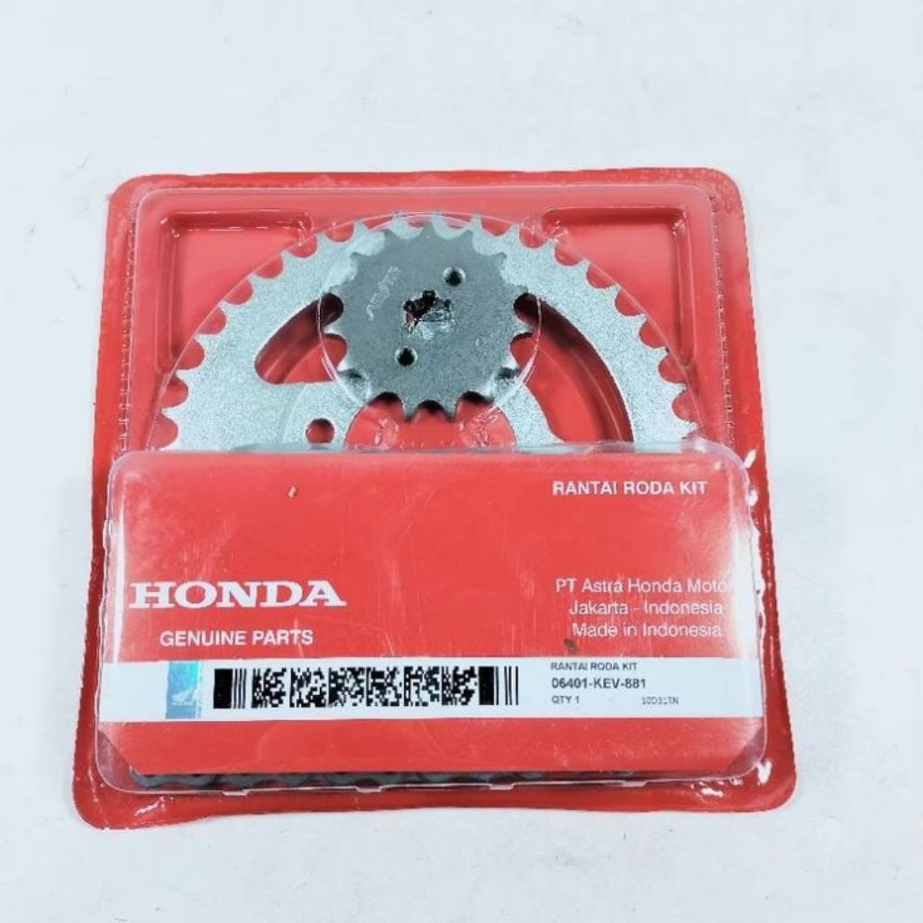 Gear Set + Rantai KEV motor Supra Fit Lama, Supra X, Supra Kode KEV original