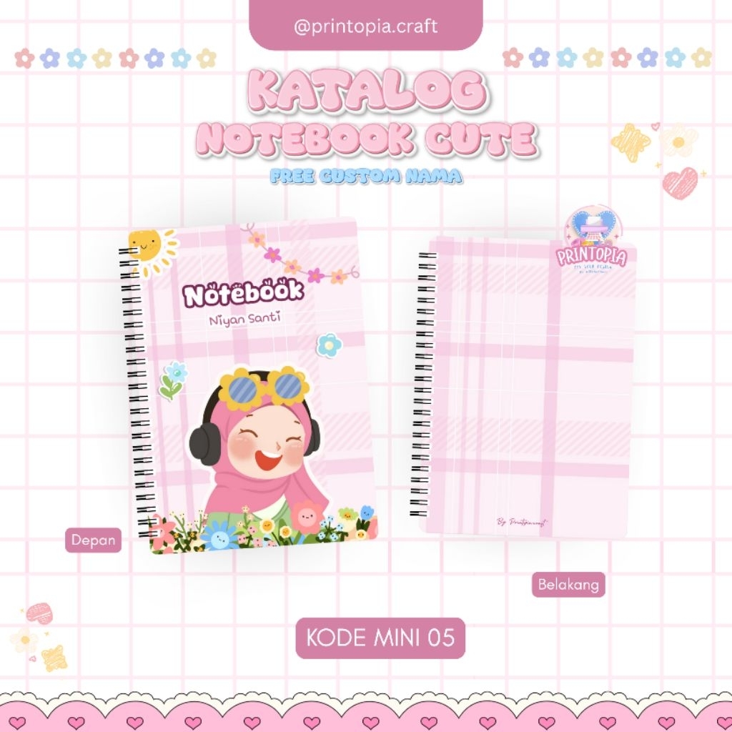 

Notebook Cute Pastel Custom Nama – Cocok untuk Kado & Catatan Harian