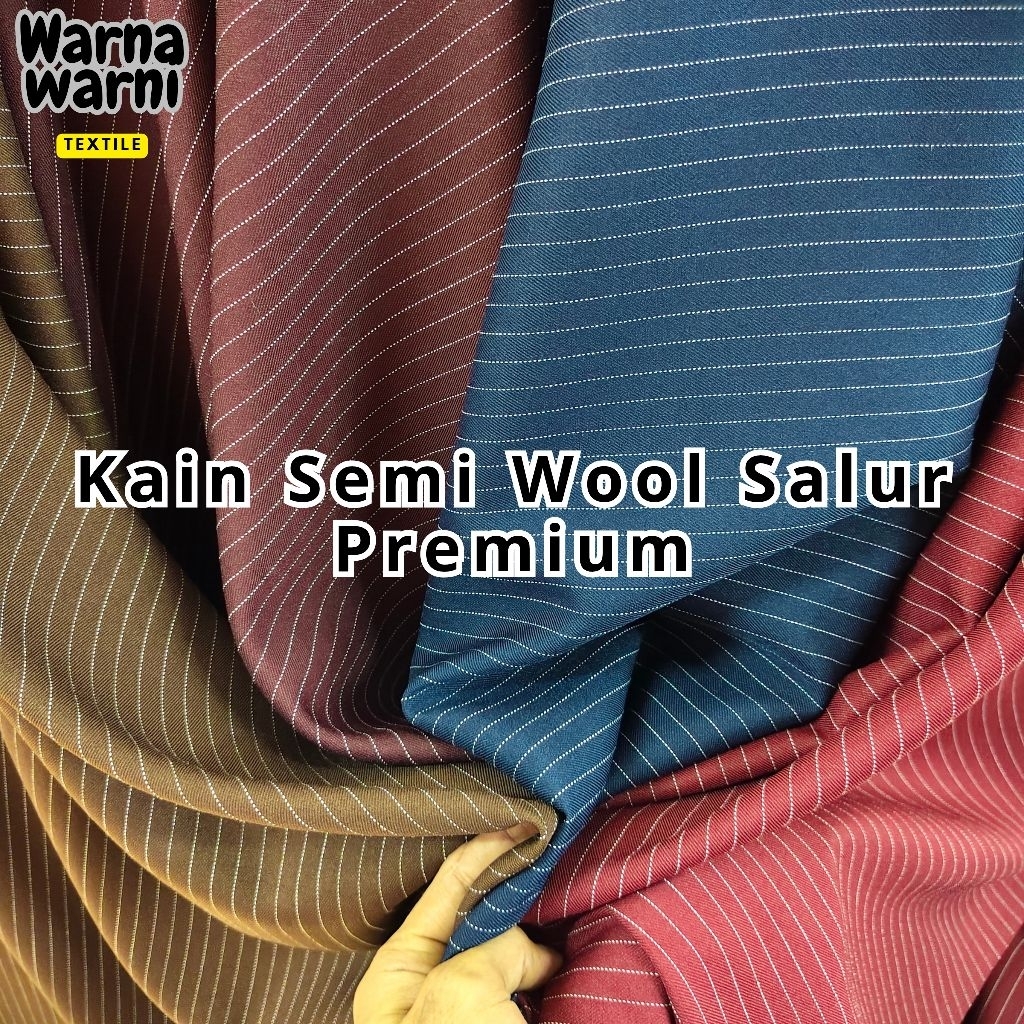 PROMO Kain Semi Wool Motif Salur Premium/Kain Semi Wool Motif/Kain Semi Wool Salur/Kain Semi Wool