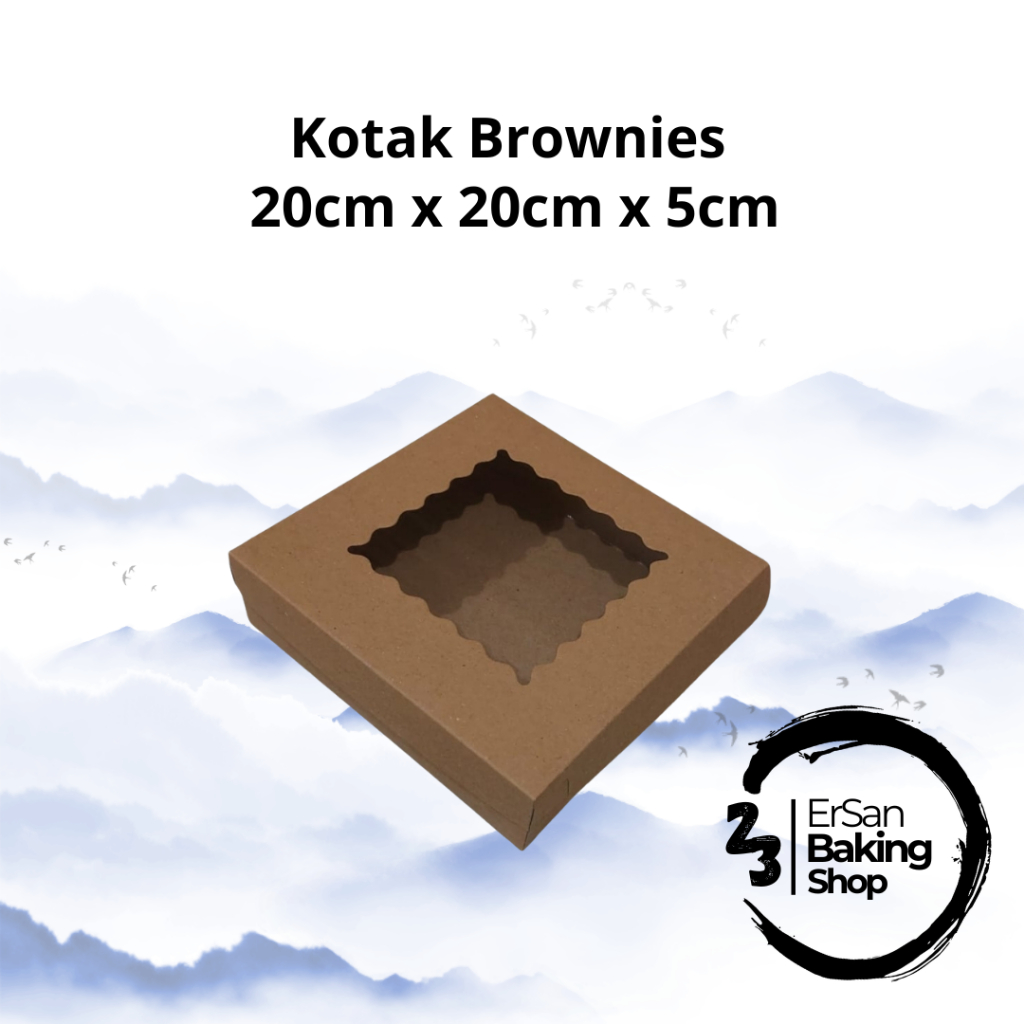 Kotak Kraft Brownies/Box Kraft Brownies/Dus Kraft Brownies Jendela 20 x 20 x 5