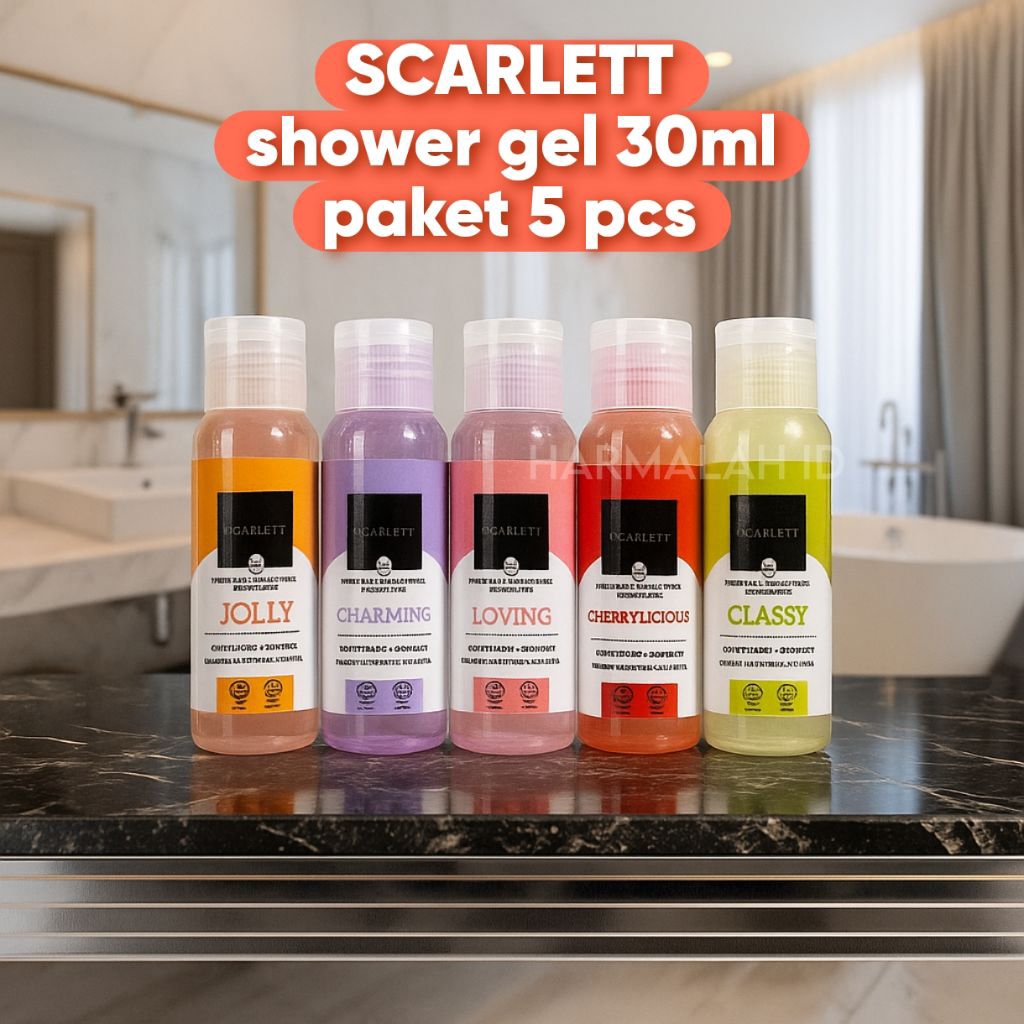 Sabun Mandi Scarlett Shower Gel Paket 5 Pcs Body Wash brigthening