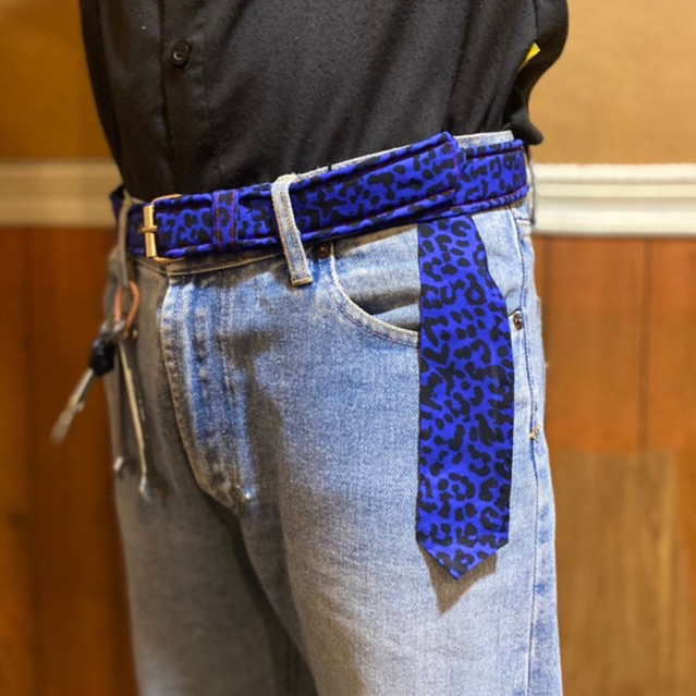 Gesper Leopard Bandana Ikat Pingang Bandana Leopard Belt Slayer Biru