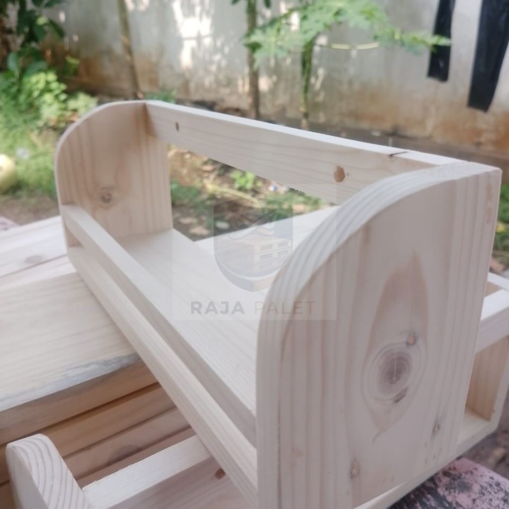 Rak bumbu dapur kayu tempat bumbu jati belanda