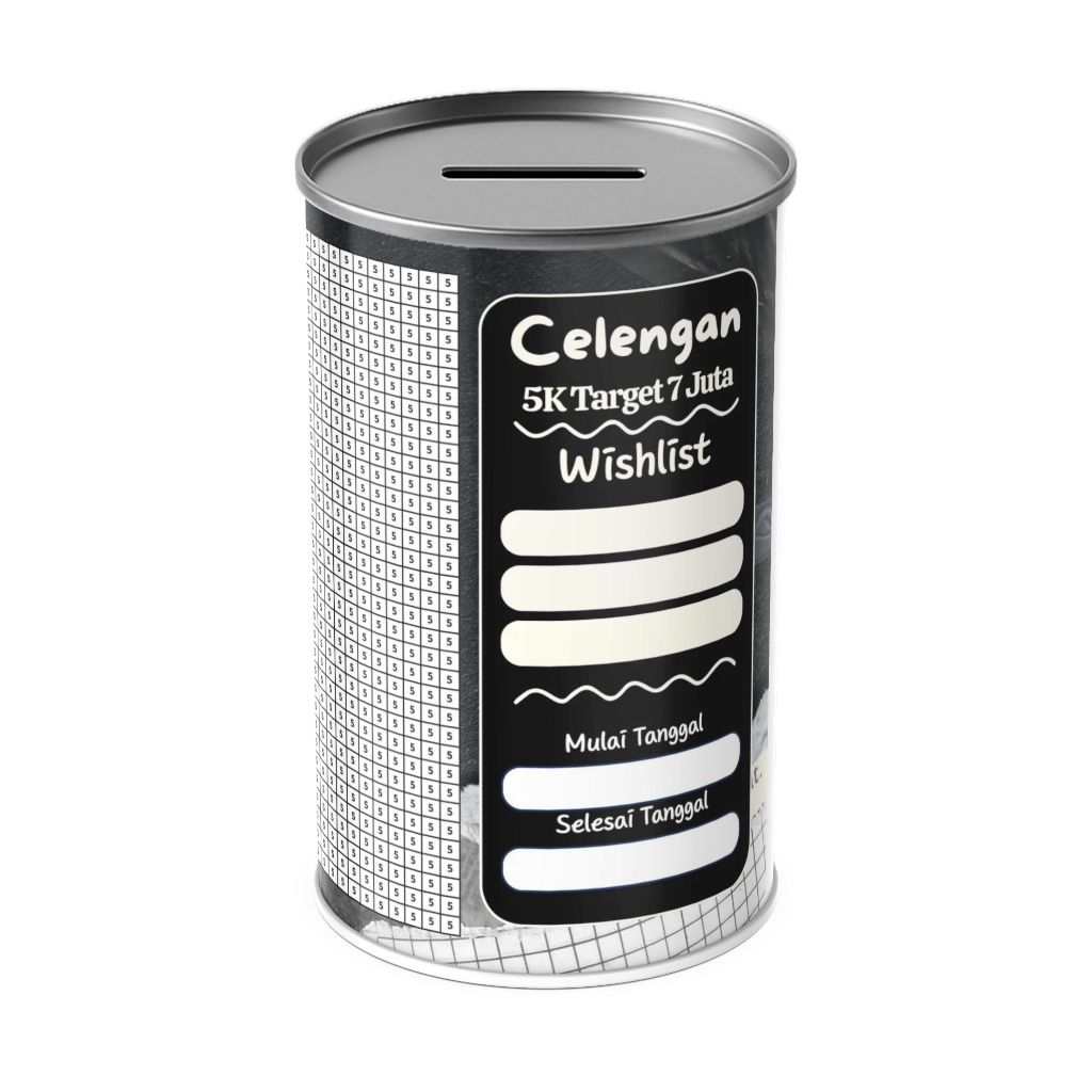 Celengan Target JUMBO 5K Target 7 Juta – Diameter 10cm Tinggi 20cm | Nabung Lebih Semangat