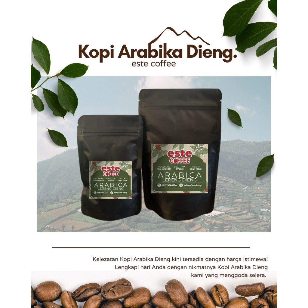 

Kopi bubuk Arabika Dieng Wonosobo Jawa Tengah este Coffee