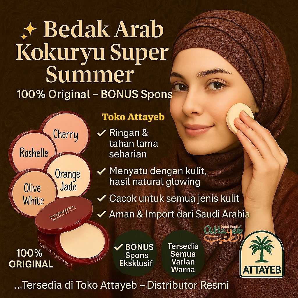 Bedak Arab Kokuryu Super Summer Plus BONUS Spons Dijamin 100% Original Bedak Arab (EXP 2029)