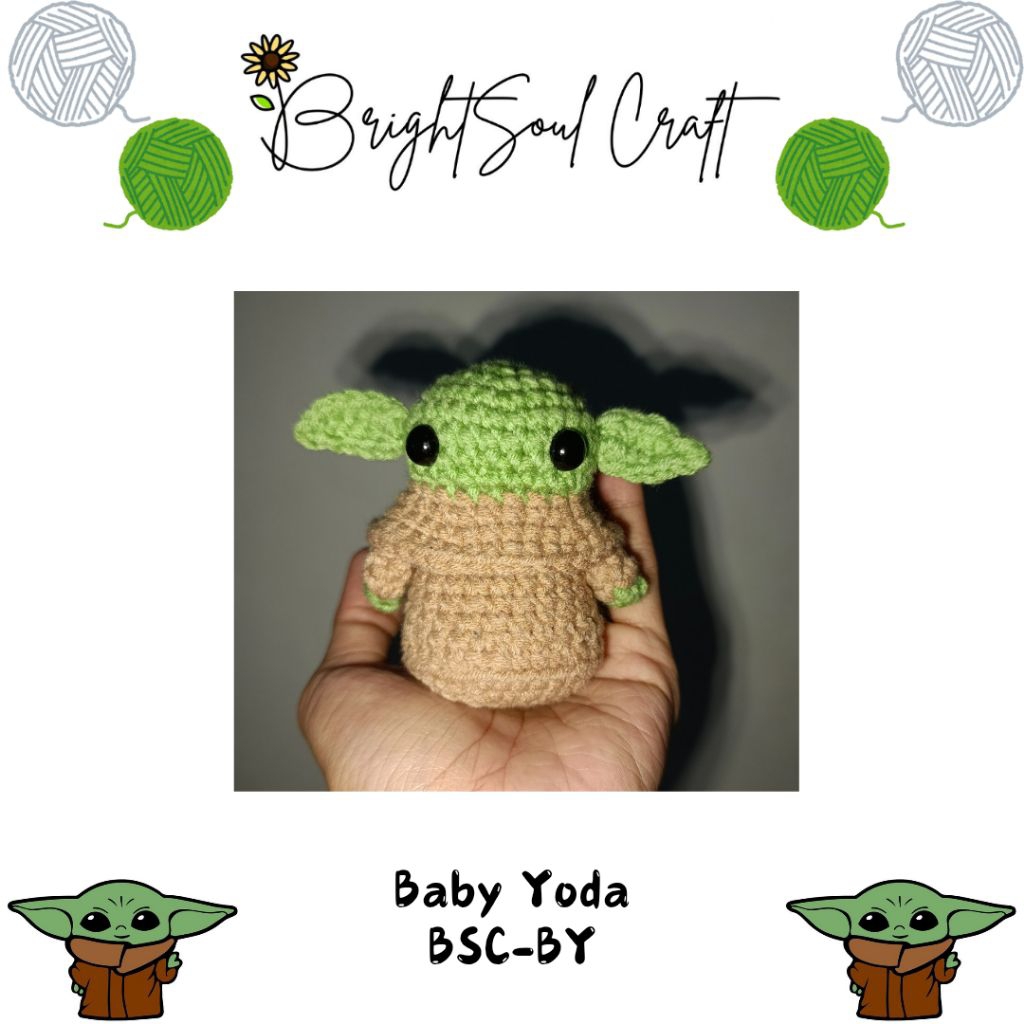 Gantungan Kunci Rajut Baby Yoda | Crochet Keychain Baby Yoda