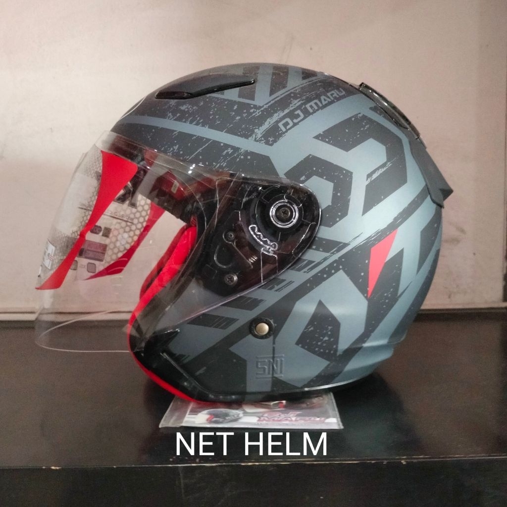 HELM KYT DJ MARU #16 MATT ALLGREY BLACK ORIGINAL KYT DJ MARU