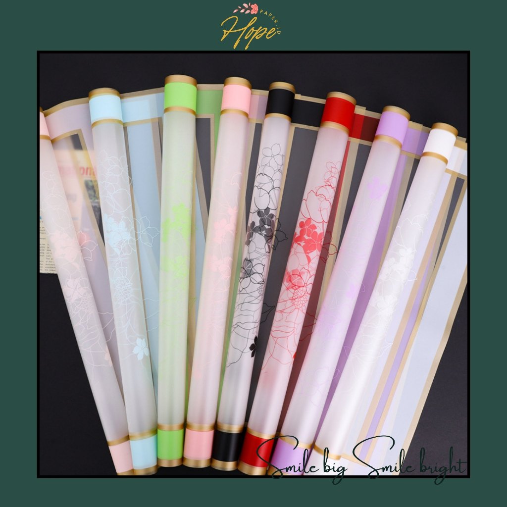 

Hopepaper.id - Flower Wrapping Paper Varian List Gold Line Emas Kertas Buket Bunga Cellophane Florist Goldline KB6270