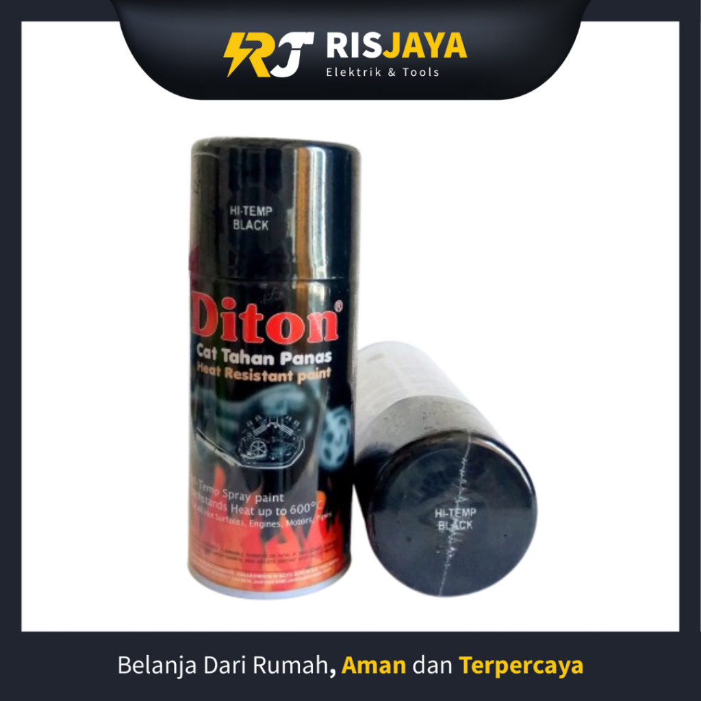 Cat Pilox Tahan Panas HI-TEMP Warna Hitam 300cc Diton | Cat Pilox Diton