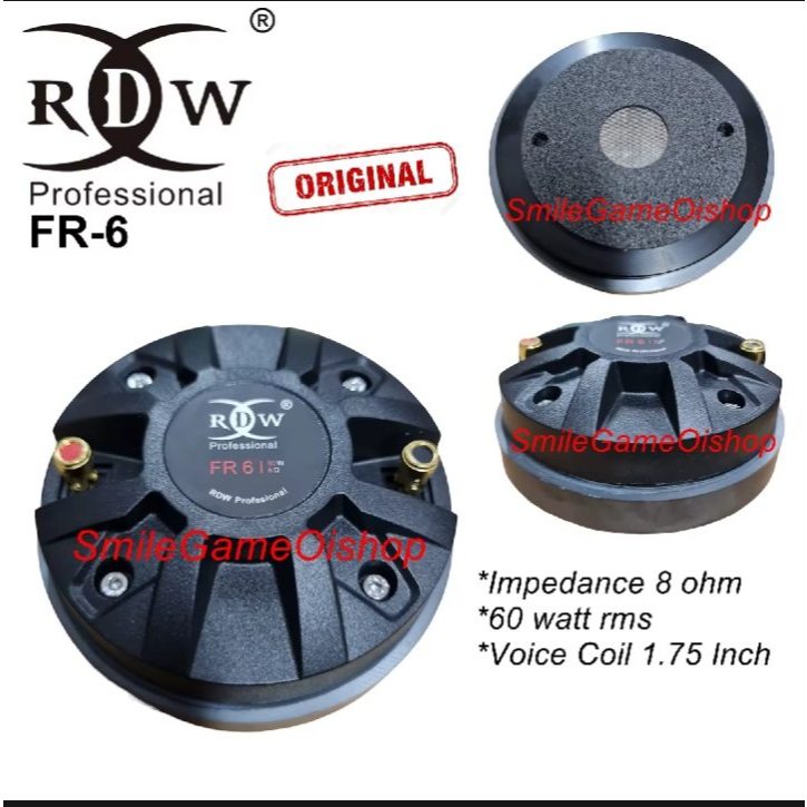 Tweeter / Driver RDW-FR6  Tweeter Speaker RDW FR6 60 Watt 8ohm 120 Watt 4ohm